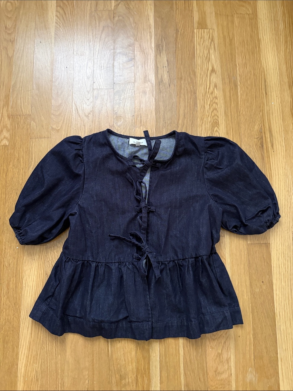 Bohme Puff-Sleeve Tie-Front Top